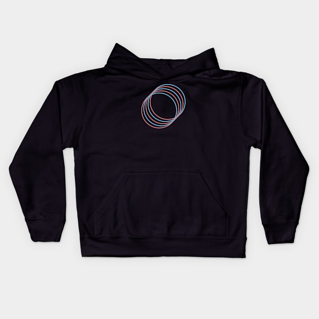 Red, Blue Rings Kids Hoodie by Mint Tees